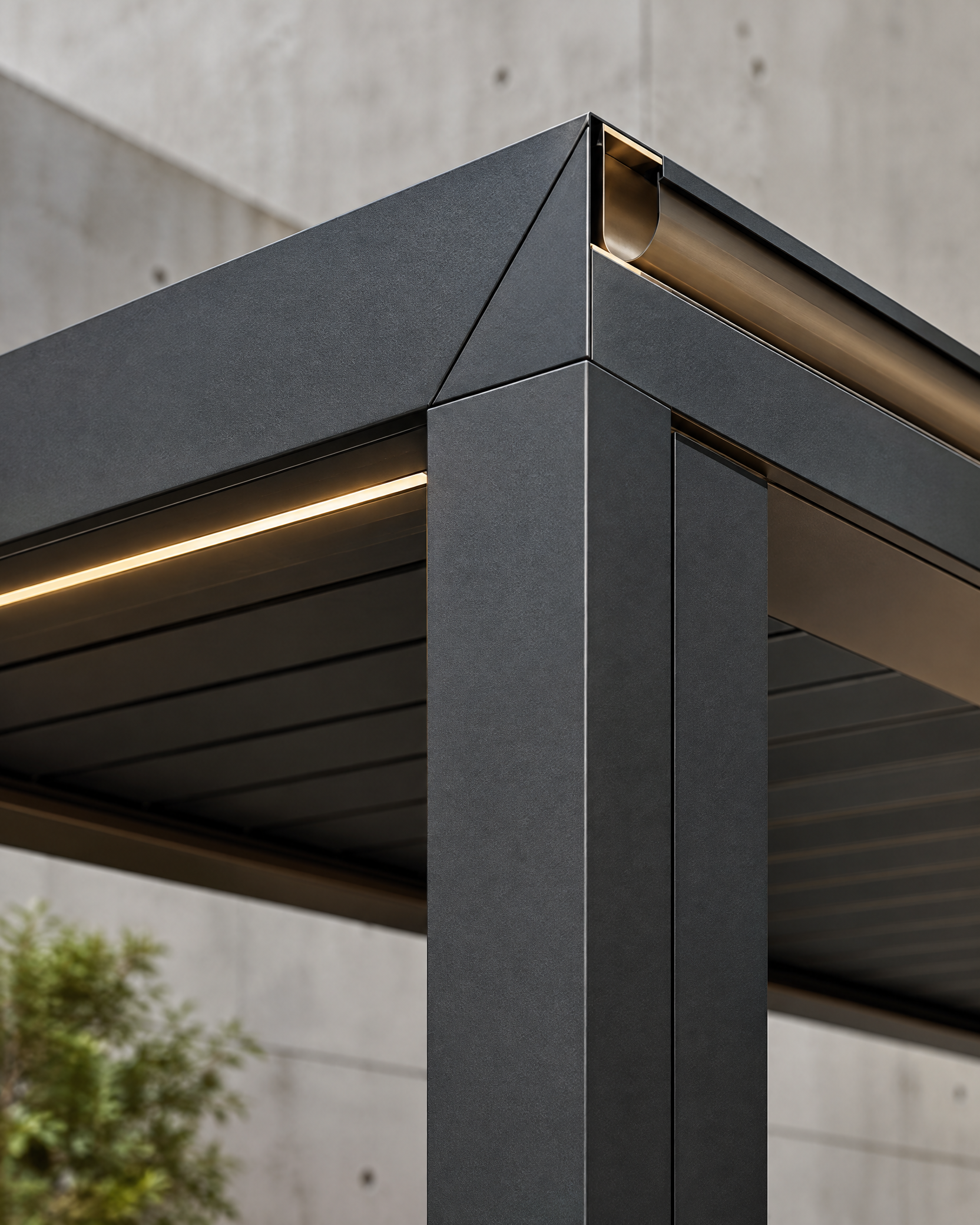 Detail of Carportiva weather-resistant aluminium carport structure